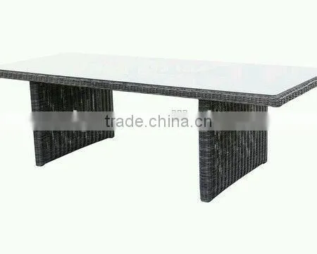 2017 Trade Assurance Hot Sale Single Table Outdoor rectangle pe rattan garden Long Dining Table