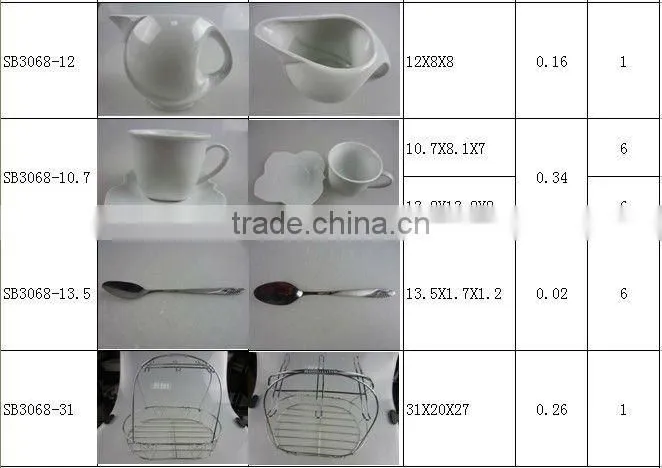 24 pcs dinnerware set with basket