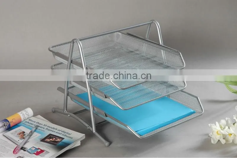 Hot Sales Fancy Office Stationery Metal Mesh 3 Tier Document Tray/A4 Paper Tray