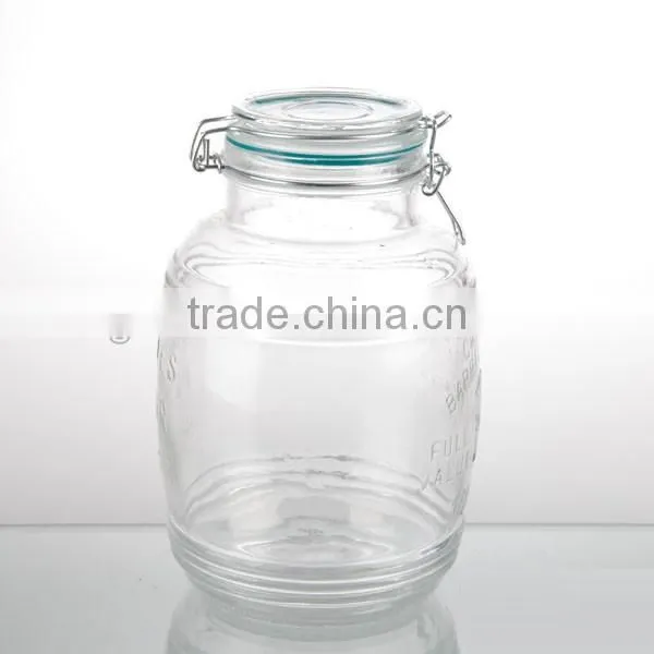 hot sale cheap glass large 3000ml honey food storage jars empty preserving jar
