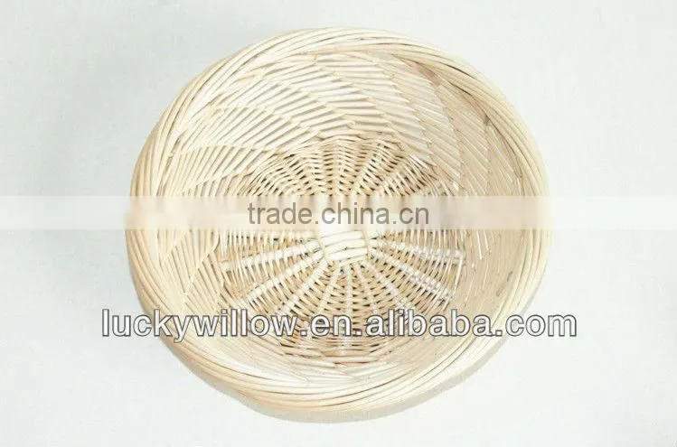 wholesale natural round wicker handmade fruit basket without handle