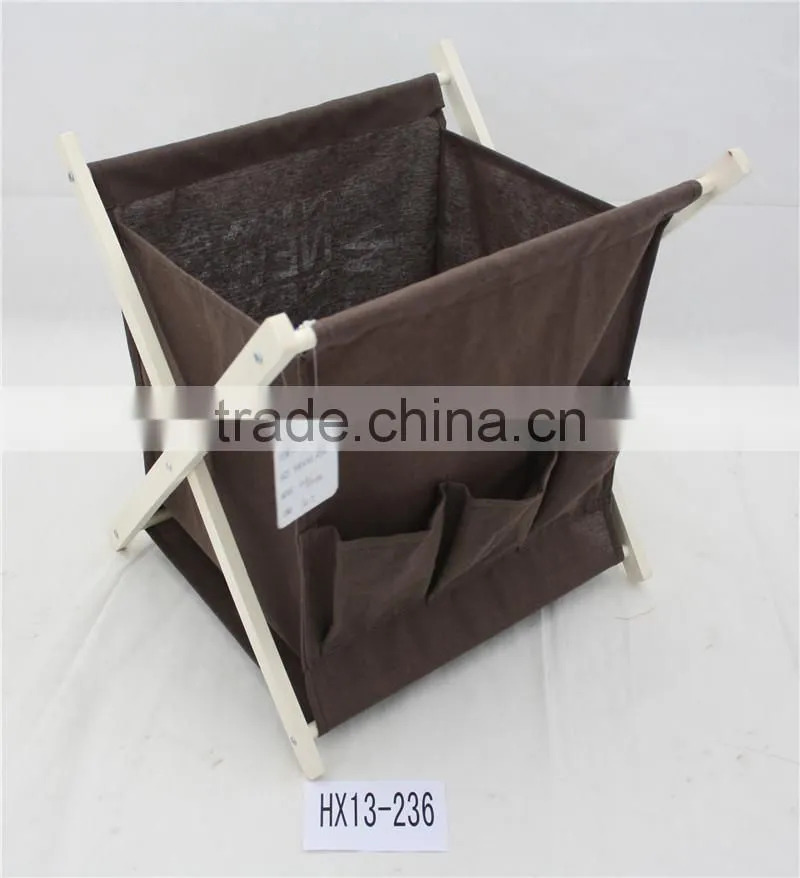 High Quality Grey X Wood Folding Magazine Rack