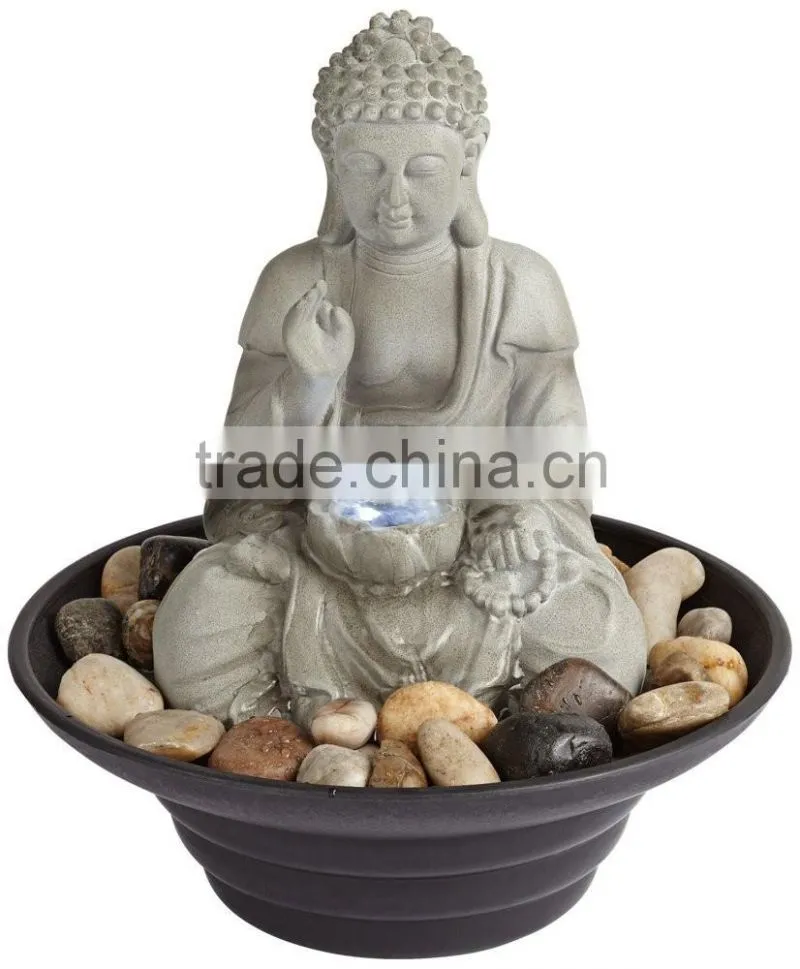 Sitting Buddha LED Tabletop Zen Fountain