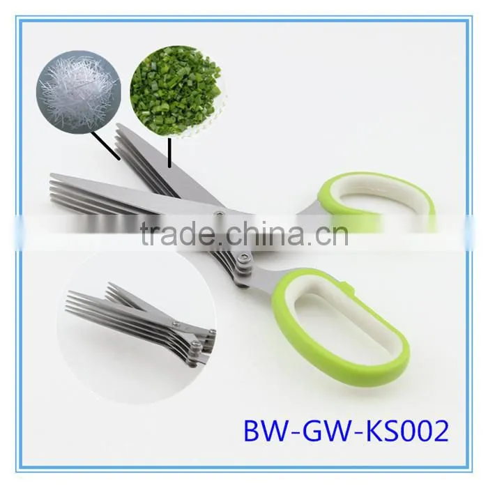 Five Stainless Steel Blades Multipurpose Kitchen Shear Culinary Herb Scissors