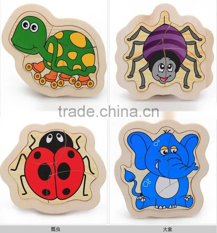 4Pcs Wooden 3D Jigsaw Toys For Children Educational Toys Games