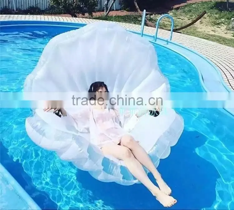 Customized Photography props mermaid SEA SHELL SOFA Inflatable Floating Lounge Chair shell scallops row of floating chairs