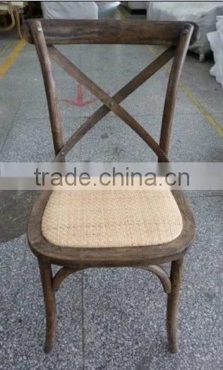 wooden cross backrest chair design for restaurant