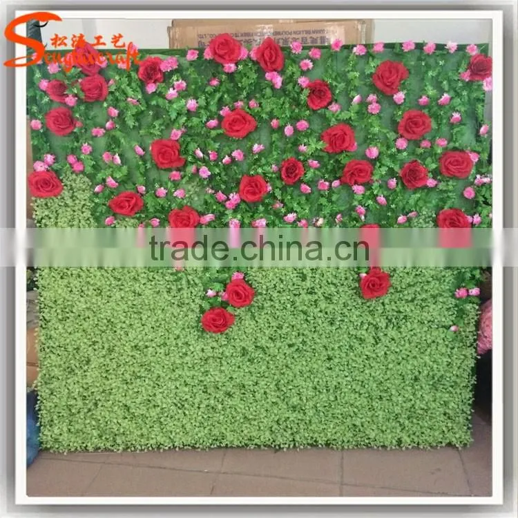 Indoor or outdoor wedding decoration flower artificial walls for hotel decoration,fake flower wall artificial rose wall