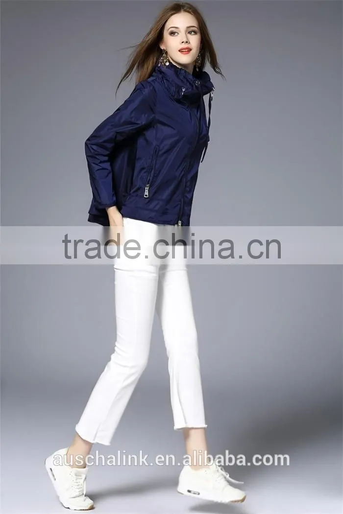 new style custom army green and navy nylon hoodie jacket cheap price