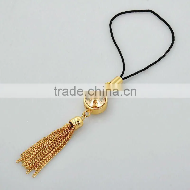 fashion mobile charm, chain frange cell phone accessories, high class crystal mobile accessories