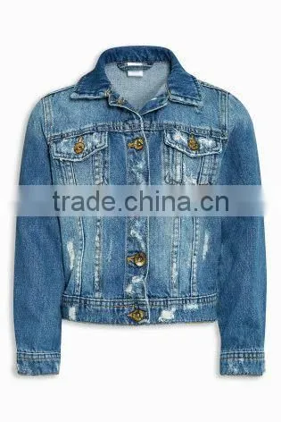 China factory kids denim jacket for girls