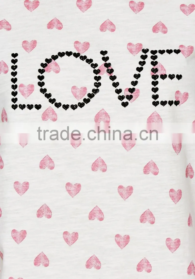 Cute heart print short sleeves minion pajamas set