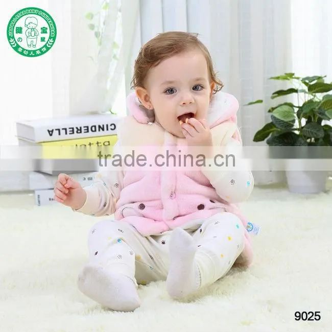 #9025** autumn/winter hot sale baby kids winter warm vest with hood, Baby/children/kid waistcoat, Baby's Heating Vest