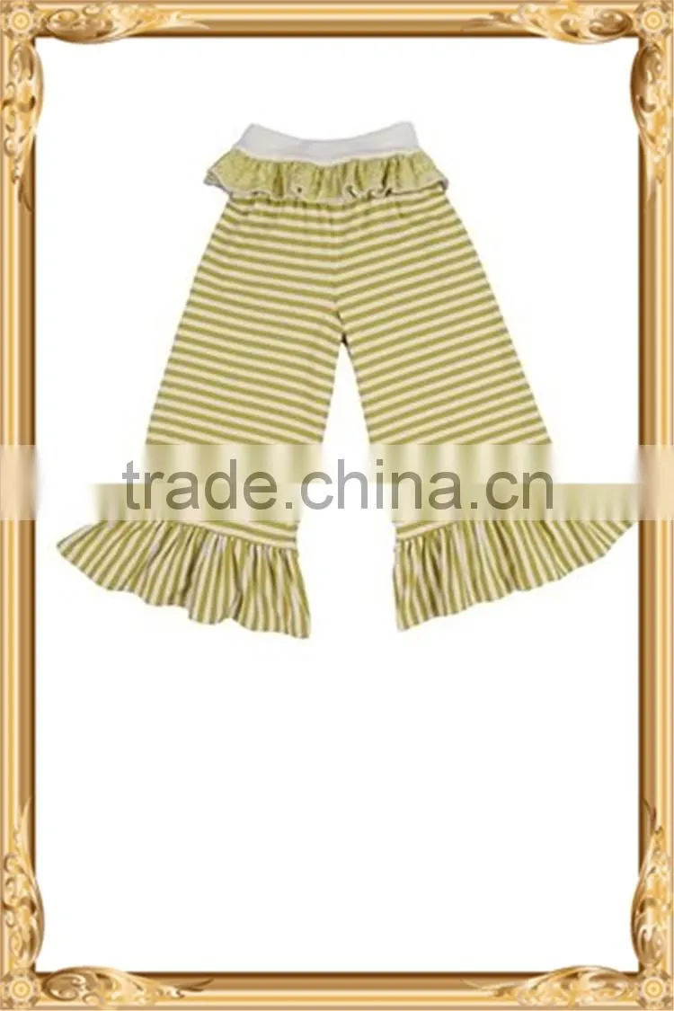 Striped ruffle pants wholesale ruffle pants tartrazine striped ruffle leggings pants
