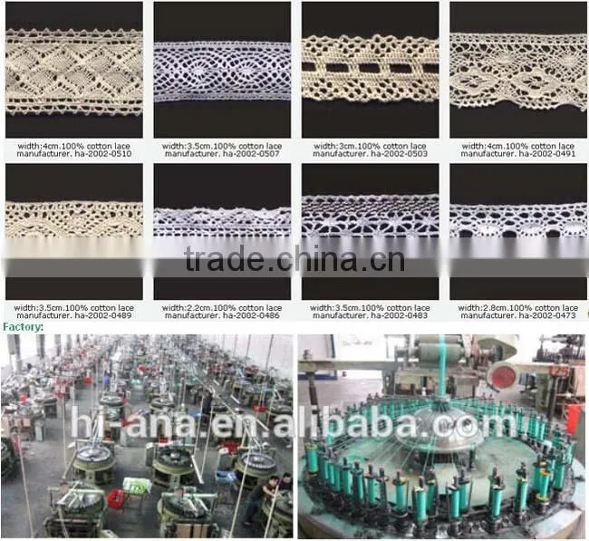 hi-ana lace1 Best hot selling customised LOGO printed cotton eyelet lace trim