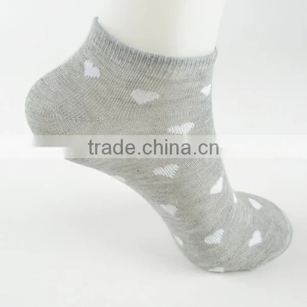 solid color cotton white dots women boat socks