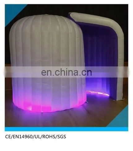 white color air dome led inflatable photo booth, inflatable photo booth enclosure