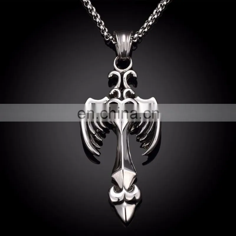 Hip Hop Style Wings Shaped Stainless Steel Necklace Chain for Men