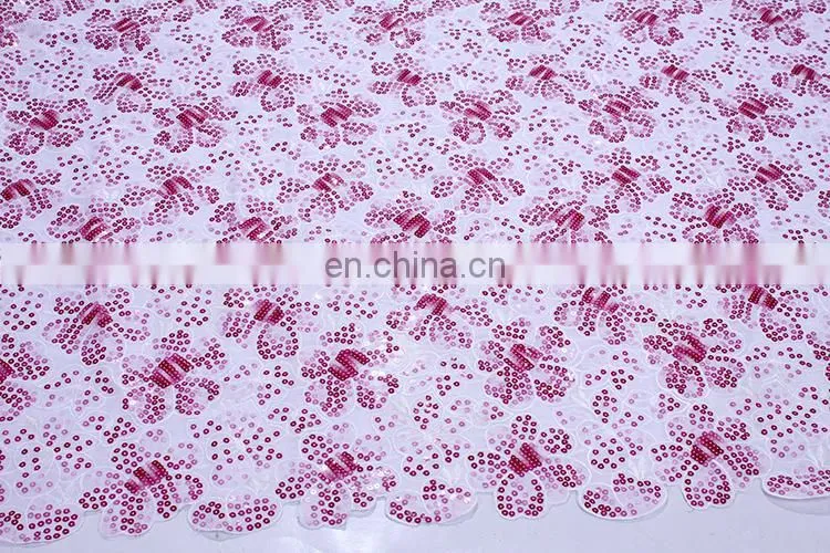 organza laces with sequence fabric flowers