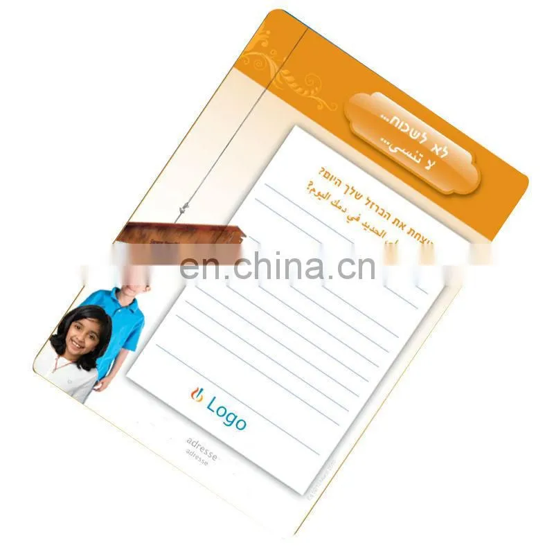 promotive high quality custom fridge magnet message pad