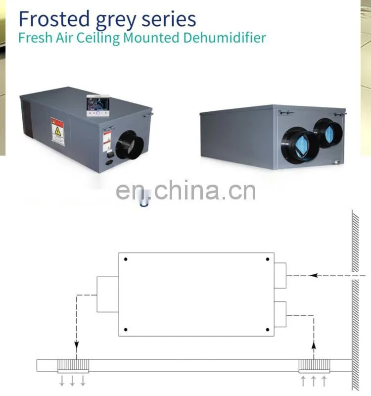 20L/D dehumidifying capacity ceiling mounted whole house ventilated dehumidifier