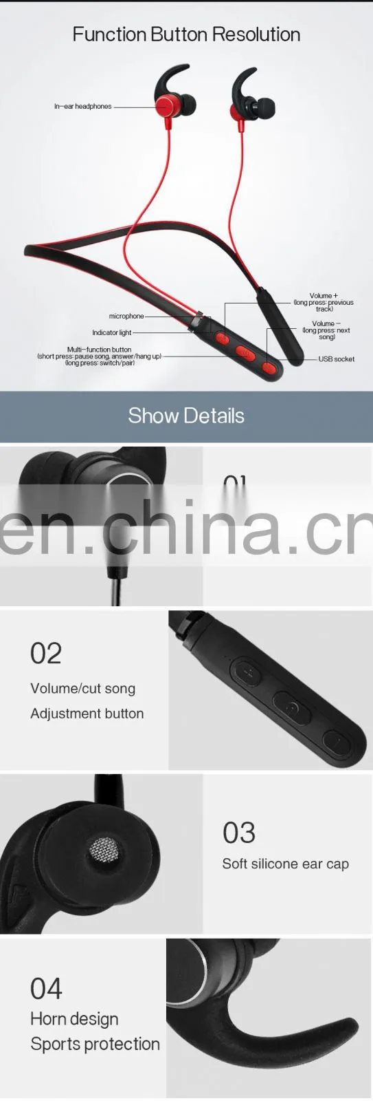 Golden Sky Boat Earphone Headset Wireless Earbuds 5.0 Neckband Headphones Factory Free Shipping