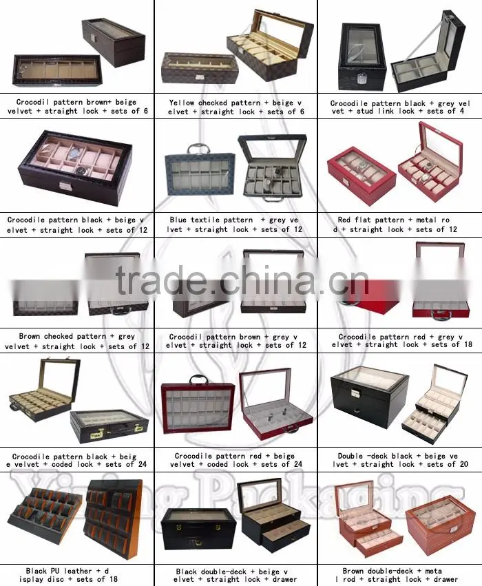 Hot Sale PU Wrist Watch 12 Slots Display Box Storage Holder Organizer Case