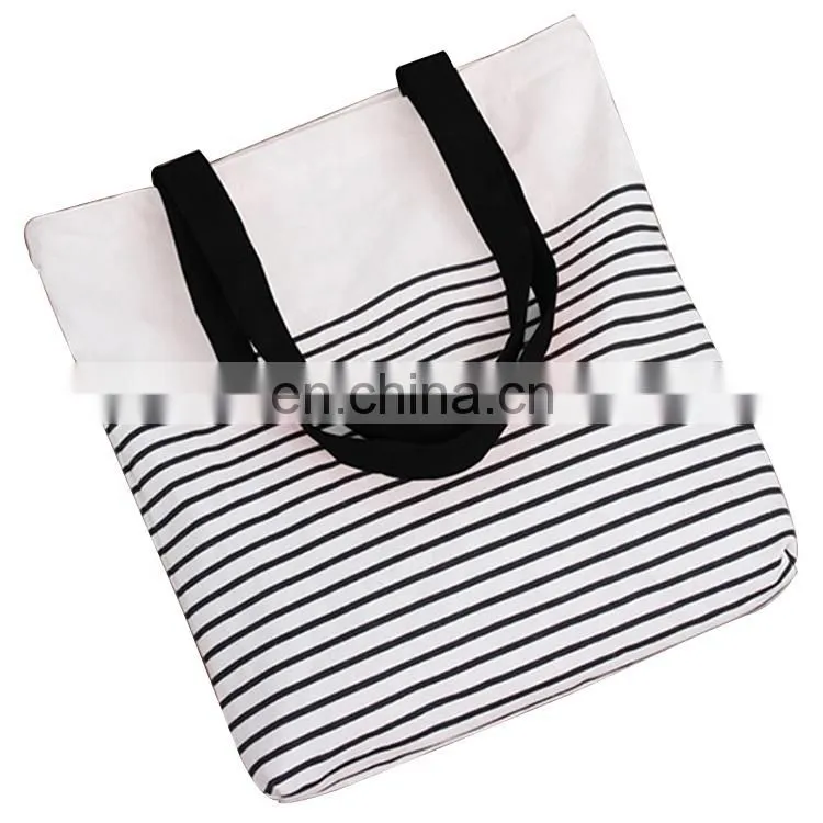 Large Plain Cotton Tote Bags Custom Logo Printing Canvas Beach Tote Bag for Traveling