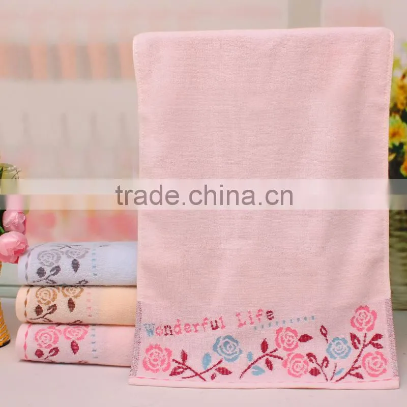 2015 hot sale jacquard satin 100% cotton customized beach towel terry printed bath towel