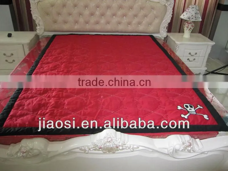 100% cotton quilted& embroidery quilt throw with curtain sham for Hallowmas