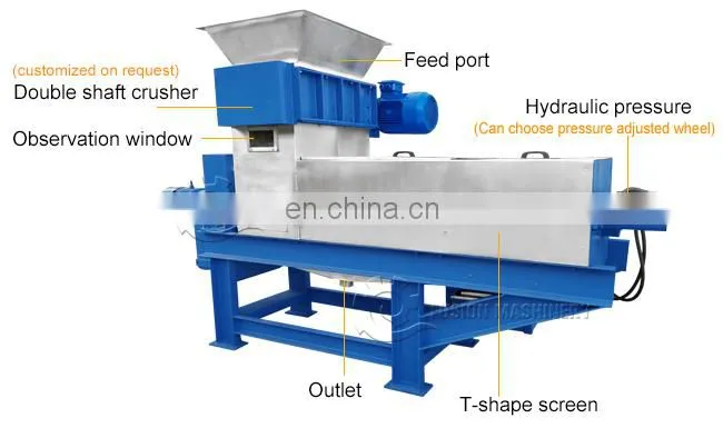 single screw beer residue dewatering machine vinegar lees screw press wine residue shredder dewatering