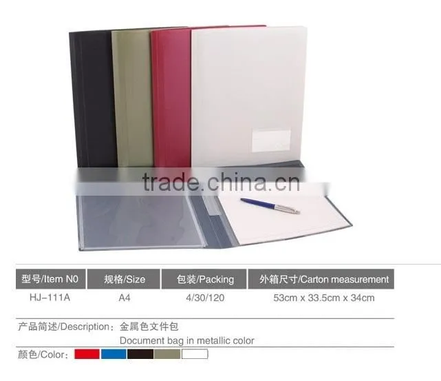 5 pockets plastic document bag/file bag with notebook