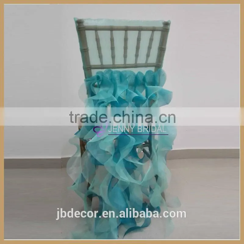 C009R1 cheap organza ruffled chair cover wedding