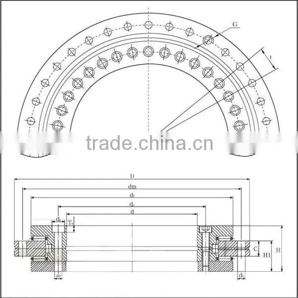 YRT Bearing/YRT Rotary Table Bearing with high precision YRTS260