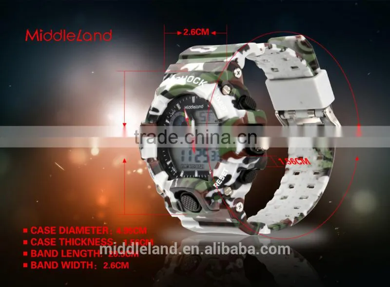 Luxury MIDDLELAND Brand Watch Latest Item Men Sports Double Movement Analog Digital Watches