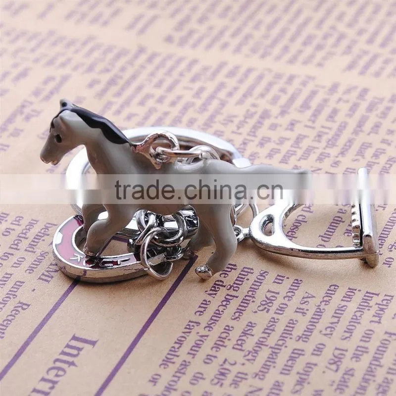 Wholesale simulation animal key chain slowly running horse keychain