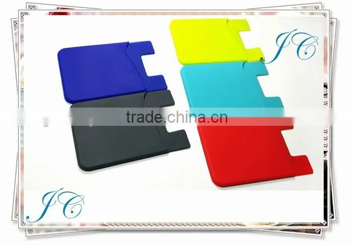 Colorful silicone mobile phone credit card holder/ cell phone sticker card holder /cell phone cell phone sticker card holder