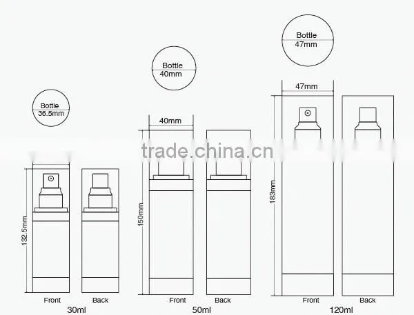 Acrylic cosmetic empty 120ml 100ml 50ml 30ml 15ml lotion bottle