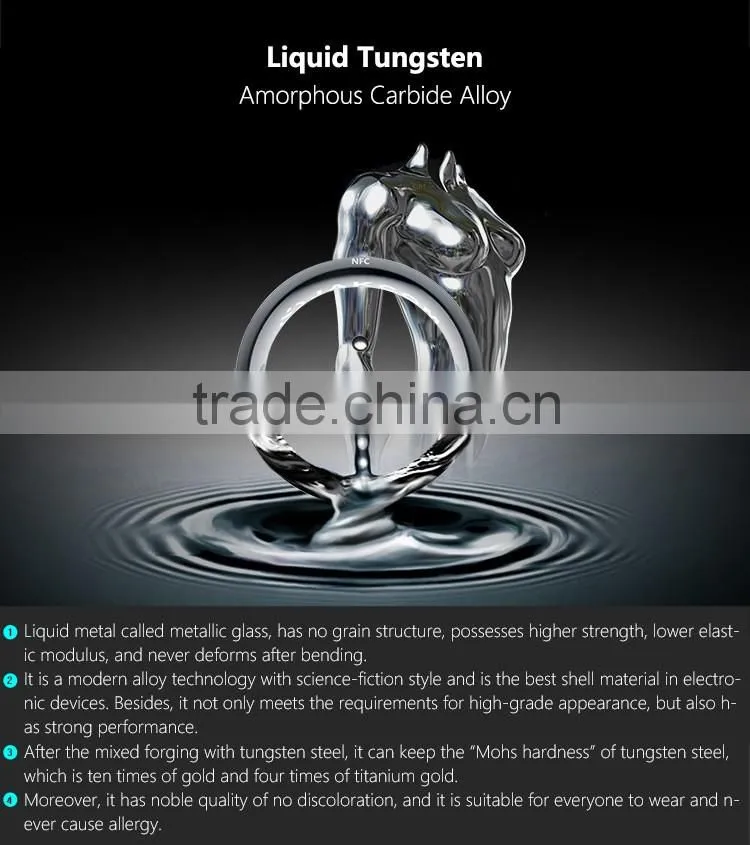 Titanium and healthy magnet nfc smart ring for smart phone (Android & Windows phone)