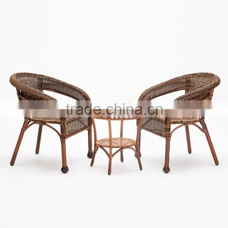 Outdoor Leisure Balcony Metal Coffee Table Rattan Dining Chair Rattan Cane Furniture