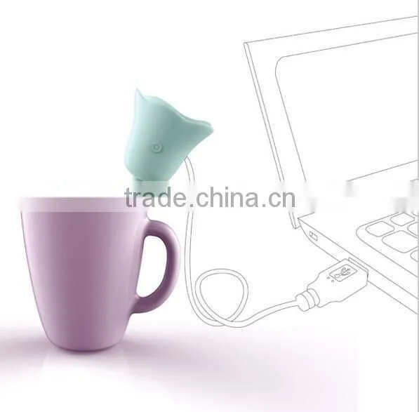 Home Useful Blue USB Mini Lovely Tulip Humidifier Ultrasonic Sterilize Car Air Freshener for Home
