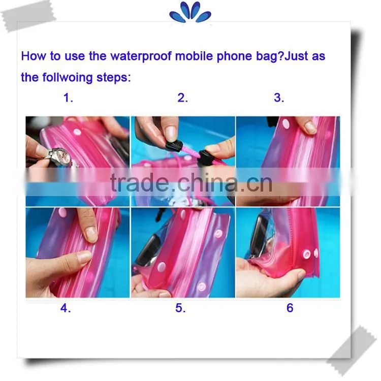 Customized mobile phone PVC waterproof bag with the color you want