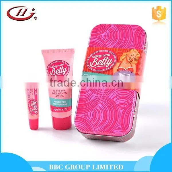 BBC Along Came Betty Gift Sets OEM 012 Personal care girl natural moisturizing lip gloss and hand lotion