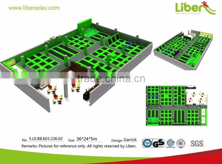 Multiple Choice Fuction Area Green Cheap Trampoline Park Indoor Large Professional Trampoline Park for Sale