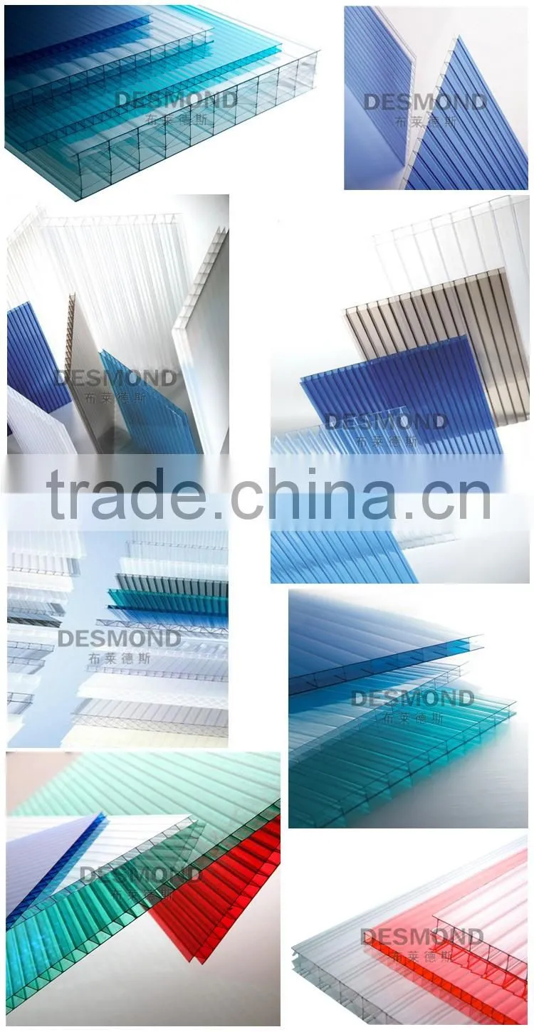 polycarbonate hollow sheet 100% virgin Makrolon material/pc sun sheet /pc sheets