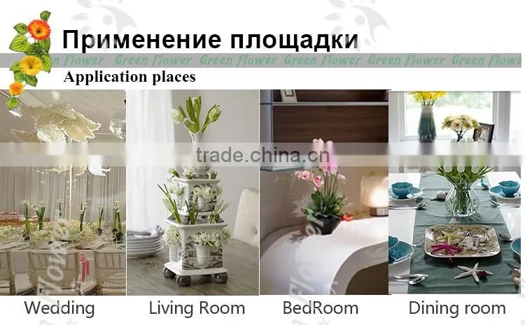 2016 Wholesale Multicolor Latex Artificial PU Flowers Three lilies bonsai Real Touch Bouquet Wedding Bridal Decor Display Flower