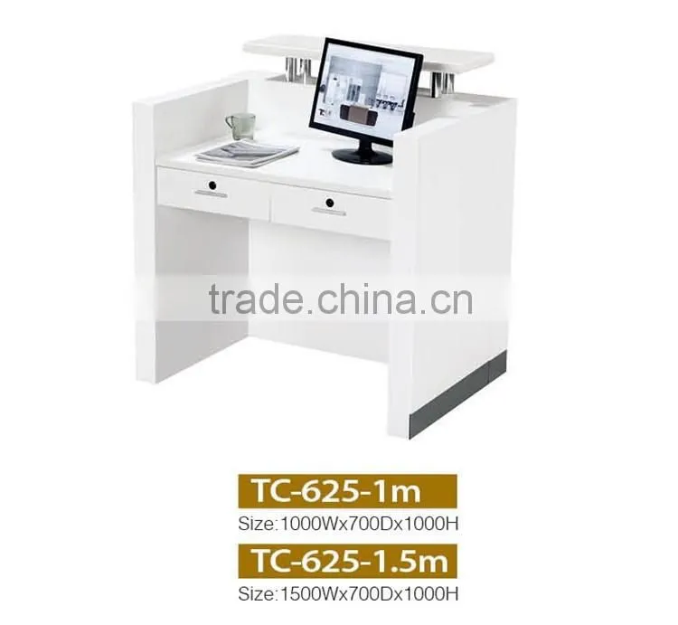 White and black MFC fitness center reception desk