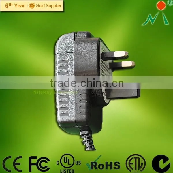 US plug AC/DC power supply adapterr with 5V1A 5V2A, 12V1A 12V2A VI efficiency UL FCC RoHS