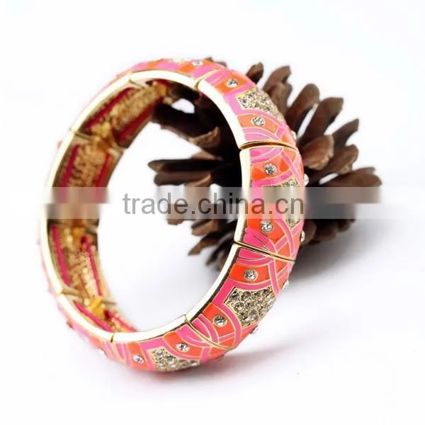 Black Enamel Bracelets Heart Shaped Summer Bracelets