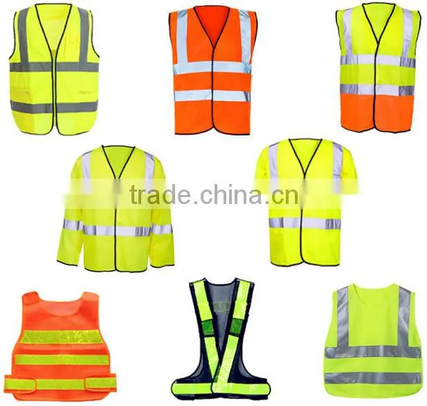EN20471 high visibility fluorescent color reflective safety jacket